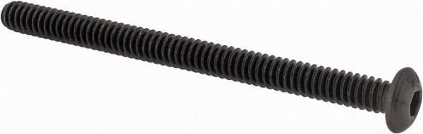 Value Collection - #10-24 UNC Hex Socket Drive, Button Screw - Alloy Steel, Black Oxide Finish, Fully Threaded, 2-1/2" Length Under Head - Eagle Tool & Supply