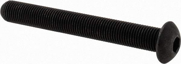 Value Collection - 3/8-24 UNF Hex Socket Drive, Button Screw - Alloy Steel, Black Oxide Finish, Fully Threaded, 3" Length Under Head - Eagle Tool & Supply