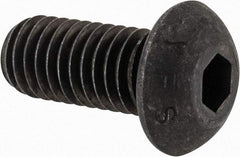Value Collection - 7/16-14 UNC Hex Socket Drive, Button Screw - Alloy Steel, Black Oxide Finish, Fully Threaded, 1" Length Under Head - Eagle Tool & Supply