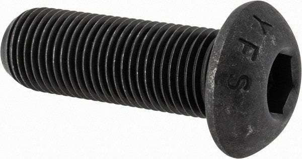 Value Collection - 1/2-20 UNF Hex Socket Drive, Button Screw - Alloy Steel, Black Oxide Finish, Fully Threaded, 1-1/2" Length Under Head - Eagle Tool & Supply