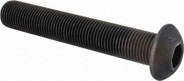 Value Collection - 1/2-20 UNF Hex Socket Drive, Button Screw - Alloy Steel, Black Oxide Finish, Fully Threaded, 3" Length Under Head - Eagle Tool & Supply