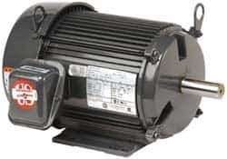 US Motors - 7-1/2 hp, TEFC Enclosure, No Thermal Protection, 3,500 RPM, 208-230/460 Volt, 60 Hz, Three Phase Energy Efficient Motor - Size 184 Frame, Rigid Mount, 1 Speed, Ball Bearings, 20.4-17.9/9 Full Load Amps, F Class Insulation, Reversible - Eagle Tool & Supply