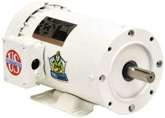 US Motors - 3/4 hp, TENV Enclosure, No Thermal Protection, 3,450 RPM, 208-230/460 Volt, 60 Hz, Three Phase Energy Efficient Motor - Size 56C Frame, C-Face/Base Mount, 1 Speed, Ball Bearings, 2.4-2.2/1.1 Full Load Amps, F Class Insulation, Reversible - Eagle Tool & Supply