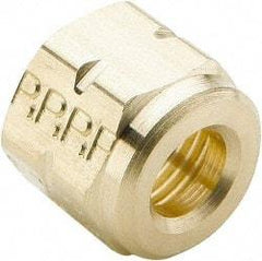Parker - 1/8" OD, Brass Nut - 7/16" Hex, Comp Ends - Eagle Tool & Supply