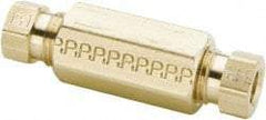 Parker - 5/8" OD, Brass Union - 1,000 Max Working psi, 7/8" Hex, Comp x Comp Ends - Eagle Tool & Supply