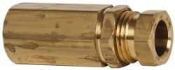 Parker - 3/8" OD, Brass Female Connector - 1,500 Max Working psi, 5/8" Hex, Comp x FNPT Ends - Eagle Tool & Supply