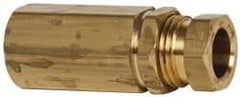 Parker - 3/8" OD, Brass Female Connector - 1,500 Max Working psi, 5/8" Hex, Comp x FNPT Ends - Eagle Tool & Supply