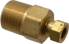 Parker - 1/4" OD, Brass Male Connector - 2,100 Max Working psi, 11/16" Hex, Comp x MNPT Ends - Eagle Tool & Supply