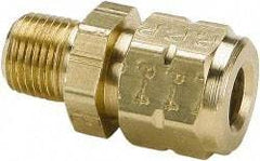 Parker - 1/4" OD, Brass Male Connector - 600 Max Working psi, 9/16" Hex, Comp x MNPT Ends - Eagle Tool & Supply