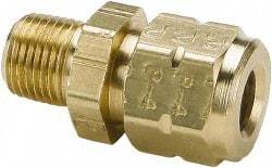 Parker - 3/8" OD, Brass Male Connector - 400 Max Working psi, 11/16" Hex, Comp x MNPT Ends - Eagle Tool & Supply