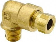 Parker - 5/8" OD, Brass Male Elbow - 1,000 Max Working psi, 7/8" Hex, Comp x MNPT Ends - Eagle Tool & Supply