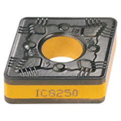 Iscar - CNMG643 NR Grade IC8350 Carbide Turning Insert - TiCN/Al2O3/TiN Finish, 80° Diamond, 3/4" Inscr Circle, 1/4" Thick, 3/64" Corner Radius - Eagle Tool & Supply