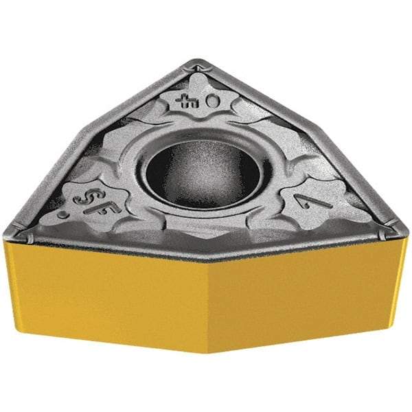 Iscar - WNMG3-1 SF Grade IC907 Carbide Turning Insert - TiAlN/TiN Finish, 80° Trigon, 3/8" Inscr Circle, 5/32" Thick, 1/64" Corner Radius - Eagle Tool & Supply