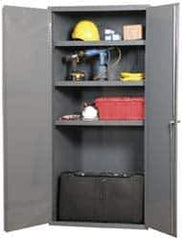 Durham - 4 Shelf Locking Storage Cabinet - Steel, 36" Wide x 18" Deep x 72" High, Gray - Eagle Tool & Supply