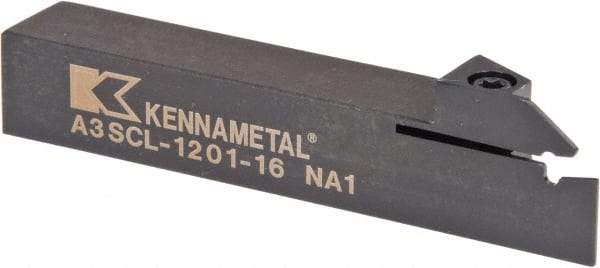 Kennametal - A3SC, Left Hand Cut, 1.65" Max Workpc Diam, A2016... Insert, Indexable Cutoff Toolholder - 0.63 Max Depth of Cut, 3/4" Shank Width, 3/4" Shank Height, 114.3mm OAL - Eagle Tool & Supply