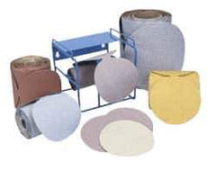 Norton - 5" Diam, 120 Grit Ceramic Adhesive PSA Disc - Medium Grade, Maroon, F Weighted Backing, Flexible - Eagle Tool & Supply