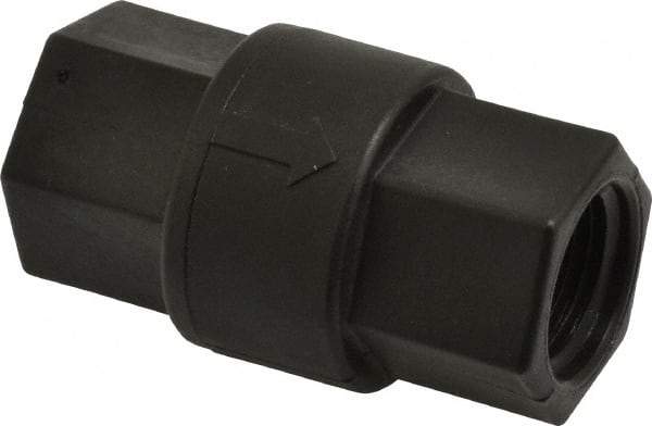 Specialty Mfr - 1/2" Polypropylene Check Valve - Inline, FNPT x FNPT, 125 WOG - Eagle Tool & Supply