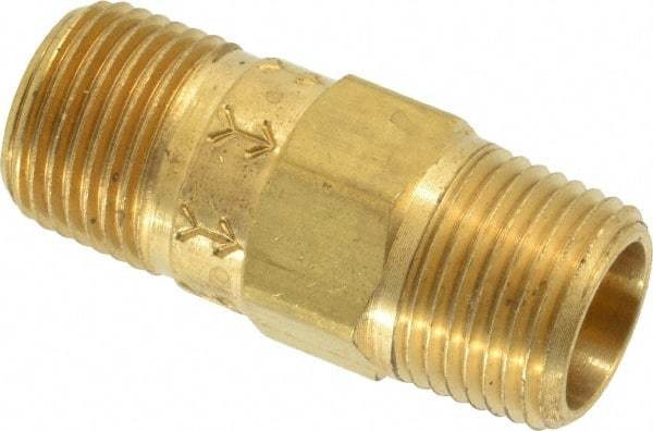 Specialty Mfr - 3/8" Brass Check Valve - Inline, MNPT x MNPT, 500 WOG - Eagle Tool & Supply