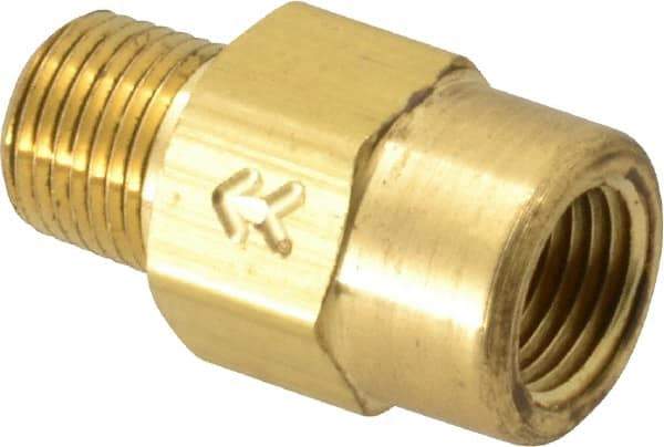 Specialty Mfr - 1/8" Brass Check Valve - Inline, FNPT x MNPT, 500 WOG - Eagle Tool & Supply