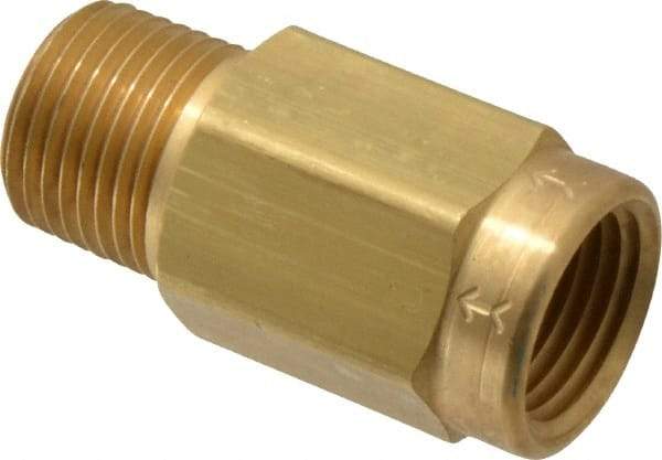 Specialty Mfr - 1/2" Brass Check Valve - Inline, FNPT x MNPT, 500 WOG - Eagle Tool & Supply