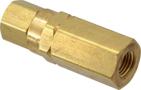 Specialty Mfr - 1/4" Brass Check Valve - Inline, FNPT x FNPT, 3,000 WOG - Eagle Tool & Supply