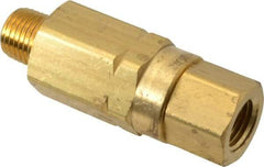 Specialty Mfr - 1/4" Brass Check Valve - Inline, MNPT x FNPT, 3,000 WOG - Eagle Tool & Supply