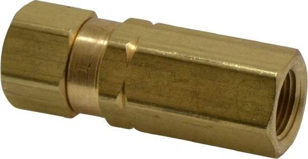 Specialty Mfr - 3/8" Brass Check Valve - Inline, FNPT x FNPT, 3,000 WOG - Eagle Tool & Supply