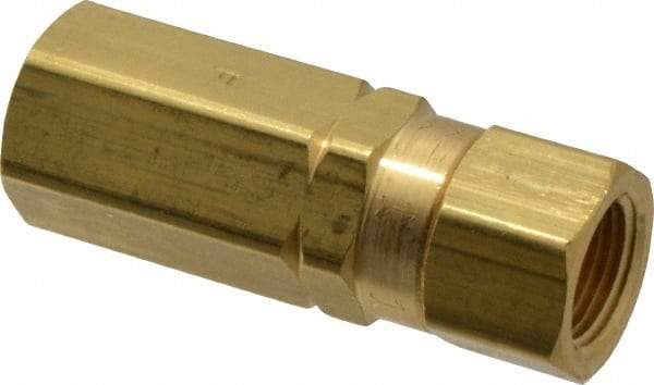 Specialty Mfr - 3/8" Brass Check Valve - Inline, FNPT x FNPT, 3,000 WOG - Eagle Tool & Supply