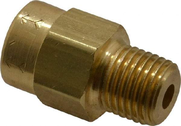 Specialty Mfr - 1/4" Brass Check Valve - Inline, MNPT x FNPT, 2,500 WOG - Eagle Tool & Supply