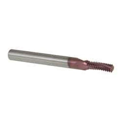 Carmex - 5/16-24 UNF, 0.197" Cutting Diam, 3 Flute, Solid Carbide Helical Flute Thread Mill - Internal Thread, 0.56" LOC, 2-1/2" OAL, 1/4" Shank Diam - Eagle Tool & Supply