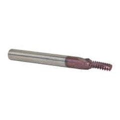 Carmex - 1/4-20 UNC, 0.177" Cutting Diam, 3 Flute, Solid Carbide Helical Flute Thread Mill - Internal Thread, 0.48" LOC, 2-1/2" OAL, 1/4" Shank Diam - Eagle Tool & Supply