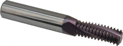 Carmex - 7/8-9 UNC, 0.591" Cutting Diam, 3 Flute, Solid Carbide Helical Flute Thread Mill - Internal Thread, 1-1/2" LOC, 4" OAL, 5/8" Shank Diam - Eagle Tool & Supply