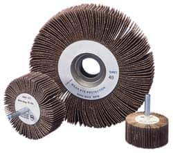 Norton - 6" Diam, 60 Grit Aluminum Oxide Unmounted Flap Wheel - 1" Hole, 1-1/2" Wide, Coated, Medium Grade, 6,200 Max RPM , Cloth Backing - Eagle Tool & Supply