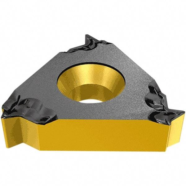 Iscar - 16EL External Left Hand ISO Laydown Threading Insert - Grade IC908, TiAlN Coated Carbide, 9.53mm Inscribed Circle - Eagle Tool & Supply