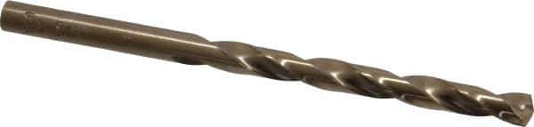 Hertel - 15/64" 135° Cobalt Jobber Drill - Oxide/Gold Finish, Right Hand Cut, Spiral Flute, Straight Shank, 3-7/8" OAL, Split Point - Eagle Tool & Supply