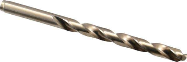 Hertel - 9/32" 135° Cobalt Jobber Drill - Oxide/Gold Finish, Right Hand Cut, Spiral Flute, Straight Shank, 4-1/4" OAL, Split Point - Eagle Tool & Supply
