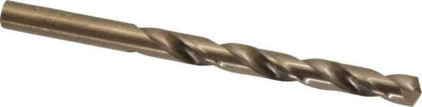 Hertel - 21/64" 135° Cobalt Jobber Drill - Oxide/Gold Finish, Right Hand Cut, Spiral Flute, Straight Shank, 4-5/8" OAL, Split Point - Eagle Tool & Supply