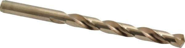 Hertel - 11/32" 135° Cobalt Jobber Drill - Oxide/Gold Finish, Right Hand Cut, Spiral Flute, Straight Shank, 4-3/4" OAL, Split Point - Eagle Tool & Supply