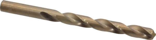 Hertel - 13/32" 135° Cobalt Jobber Drill - Oxide/Gold Finish, Right Hand Cut, Spiral Flute, Straight Shank, 5-1/4" OAL, Split Point - Eagle Tool & Supply