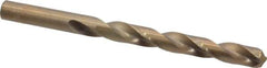 Hertel - 13/32" 135° Cobalt Jobber Drill - Oxide/Gold Finish, Right Hand Cut, Spiral Flute, Straight Shank, 5-1/4" OAL, Split Point - Eagle Tool & Supply