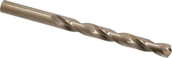 Hertel - 27/64" 135° Cobalt Jobber Drill - Oxide/Gold Finish, Right Hand Cut, Spiral Flute, Straight Shank, 5-3/8" OAL, Split Point - Eagle Tool & Supply