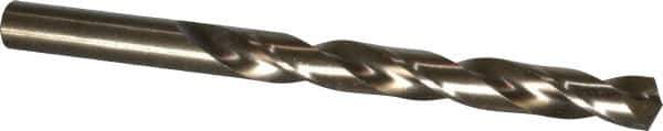 Hertel - 7/16" 135° Cobalt Jobber Drill - Oxide/Gold Finish, Right Hand Cut, Spiral Flute, Straight Shank, 5-1/2" OAL, Split Point - Eagle Tool & Supply