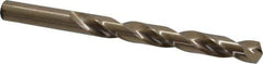 Hertel - 31/64" 135° Cobalt Jobber Drill - Oxide/Gold Finish, Right Hand Cut, Spiral Flute, Straight Shank, 5-7/8" OAL, Split Point - Eagle Tool & Supply