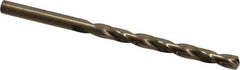 Hertel - #3 135° Cobalt Jobber Drill - Oxide/Gold Finish, Right Hand Cut, Spiral Flute, Straight Shank, 3-3/4" OAL, Split Point - Eagle Tool & Supply