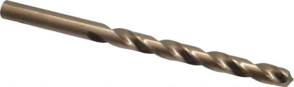 Hertel - Letter J 135° Cobalt Jobber Drill - Oxide/Gold Finish, Right Hand Cut, Spiral Flute, Straight Shank, 4-1/8" OAL, Split Point - Eagle Tool & Supply