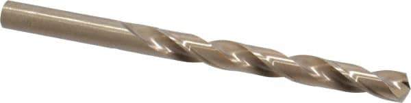 Hertel - Letter R 135° Cobalt Jobber Drill - Oxide/Gold Finish, Right Hand Cut, Spiral Flute, Straight Shank, 4-3/4" OAL, Split Point - Eagle Tool & Supply