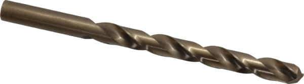 Hertel - Letter S 135° Cobalt Jobber Drill - Oxide/Gold Finish, Right Hand Cut, Spiral Flute, Straight Shank, 4-7/8" OAL, Split Point - Eagle Tool & Supply