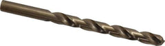 Hertel - Letter S 135° Cobalt Jobber Drill - Oxide/Gold Finish, Right Hand Cut, Spiral Flute, Straight Shank, 4-7/8" OAL, Split Point - Eagle Tool & Supply