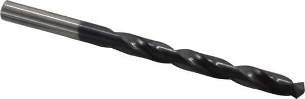 Hertel - 19/64" 135° Cobalt Jobber Drill - TiAlN Finish, Right Hand Cut, Spiral Flute, Straight Shank, 4-3/8" OAL, Split Point - Eagle Tool & Supply