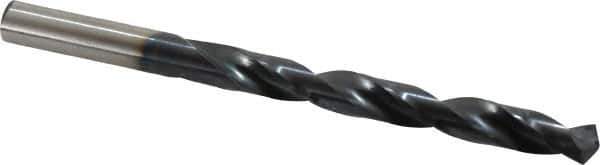 Hertel - 21/64" 135° Cobalt Jobber Drill - TiAlN Finish, Right Hand Cut, Spiral Flute, Straight Shank, 4-5/8" OAL, Split Point - Eagle Tool & Supply